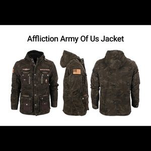 Affliction Army of Us jacket military zip hooded